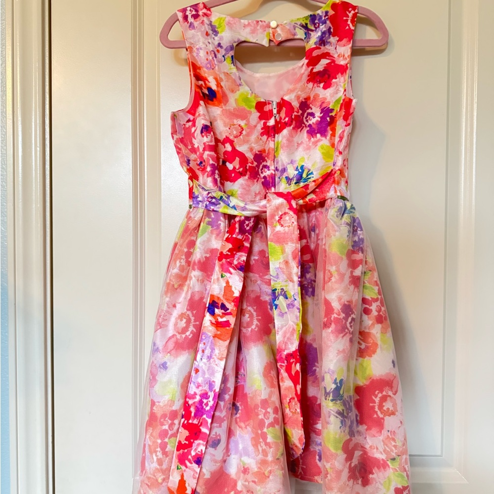 Lilt Pink and Orange Sundress Sleeveless Scoop Neck